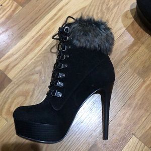 Brand New Stiletto Booties with fur